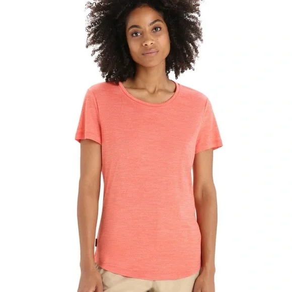 Icebreaker sphere II scoop neck tee cool lite earth heather orange NEW womens M - Picture 11 of 11